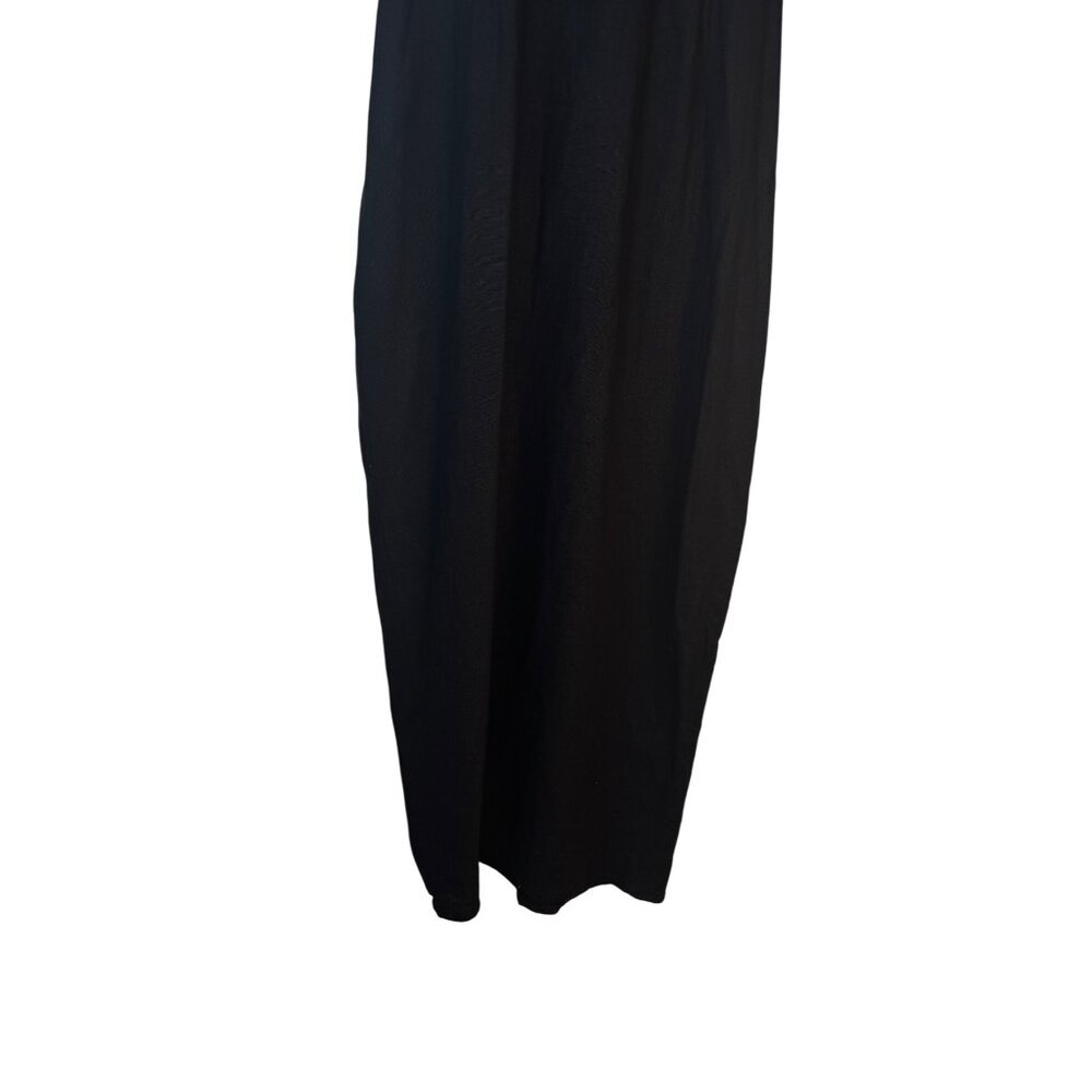 2/$30 ZARA Black 50% Linen Puff Sleeve Midi Dress - Picture 12 of 16